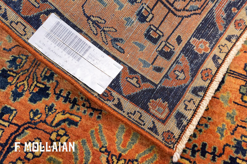 قالیچه کوچک آنتیک با طرح استیلیزه ساروق ایرانی کد:۶۶۸۵۰۴۵۵